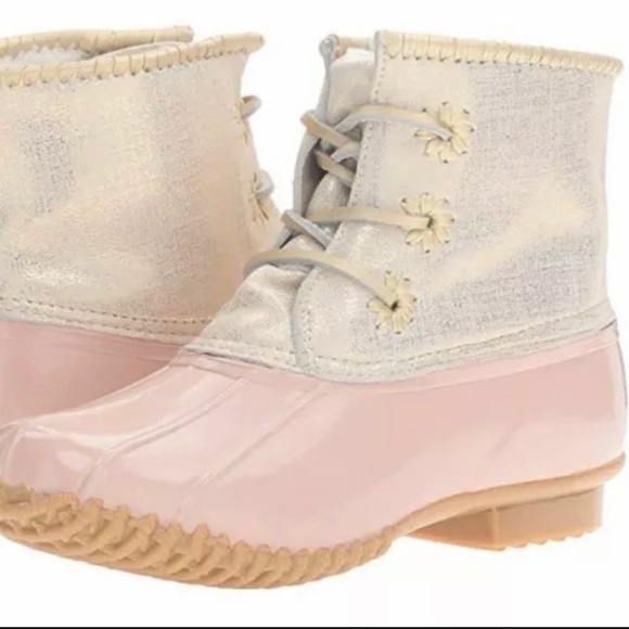 Jack Rodgers | Chole Rain Boots, Short Metallic Gold & Blush - Picture 12 of 12